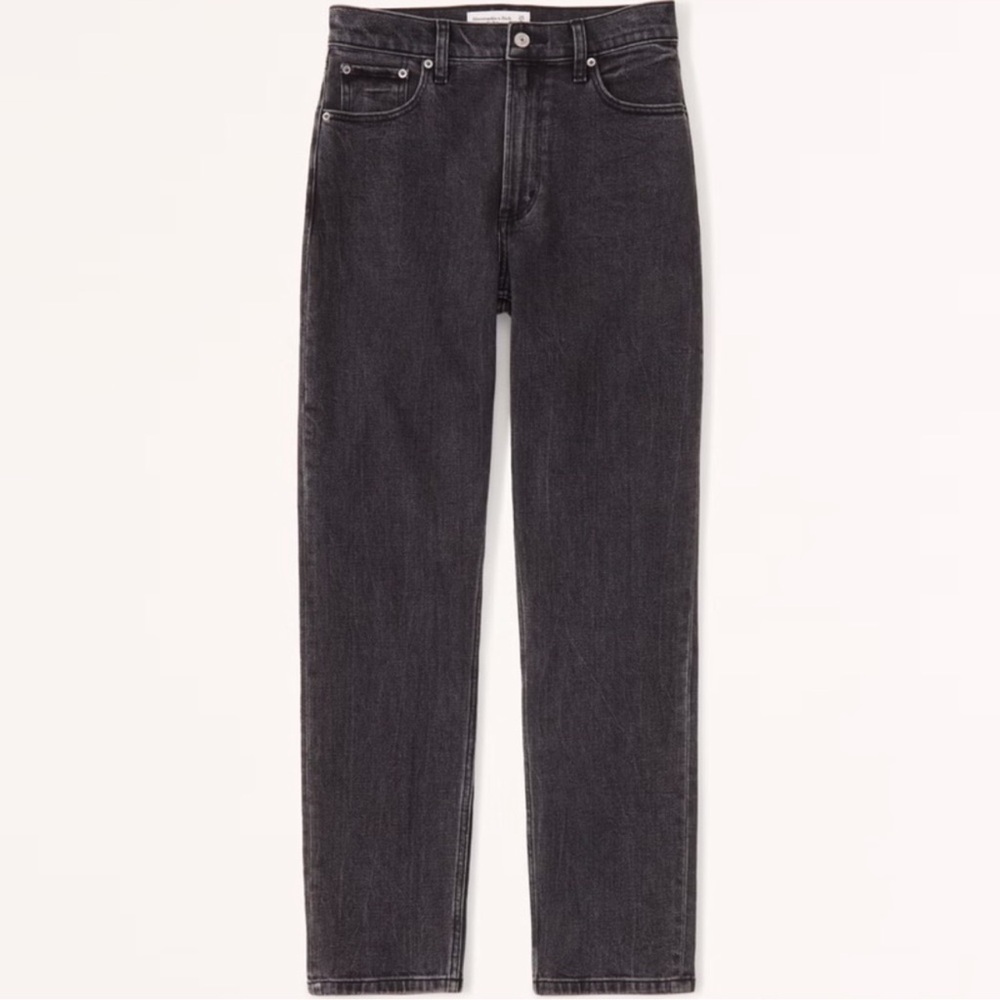 Abercrombie and fitch the Mom high rise black denim jeans size 28/6 Curve Love